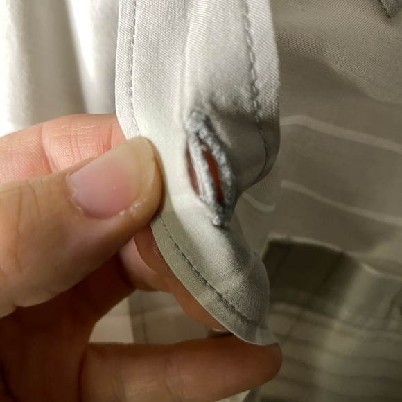 Marmot short sleeve button down XL men grey white stripes - Picture 4 of 11